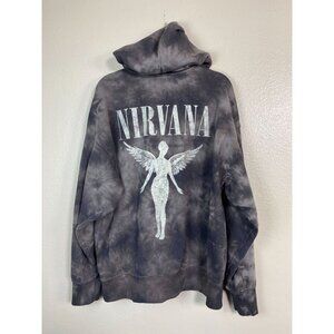 H&M Gray Tie-Dye Nirvana Hoodie